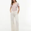Camisola Favorita com Decote em V às Riscas Camisola Favorita com Decote em V às Riscas