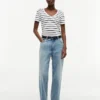 Camisola Favorita com Decote em V às Riscas Camisola Favorita com Decote em V às Riscas