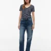 Camisola Favorita com Decote em V às Riscas Camisola Favorita com Decote em V às Riscas