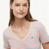 Camisola Favorita com Decote em V às Riscas Camisola Favorita com Decote em V às Riscas