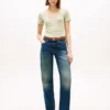 Camisola Favorita com Decote em V às Riscas Camisola Favorita com Decote em V às Riscas
