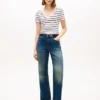 Camisola Favorita com Decote em V às Riscas Camisola Favorita com Decote em V às Riscas