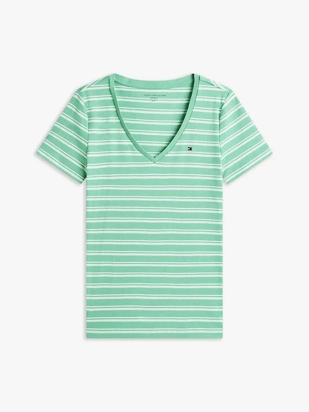 Camisola Favorita com Decote em V às Riscas Camisola Favorita com Decote em V às Riscas