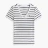 Camisola Favorita com Decote em V às Riscas Camisola Favorita com Decote em V às Riscas