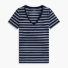 Camisola Favorita com Decote em V às Riscas Camisola Favorita com Decote em V às Riscas