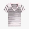 Camisola Favorita com Decote em V às Riscas Camisola Favorita com Decote em V às Riscas