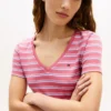 Camisola Favorita com Gola em V às Riscas Camisola Favorita com Gola em V às Riscas