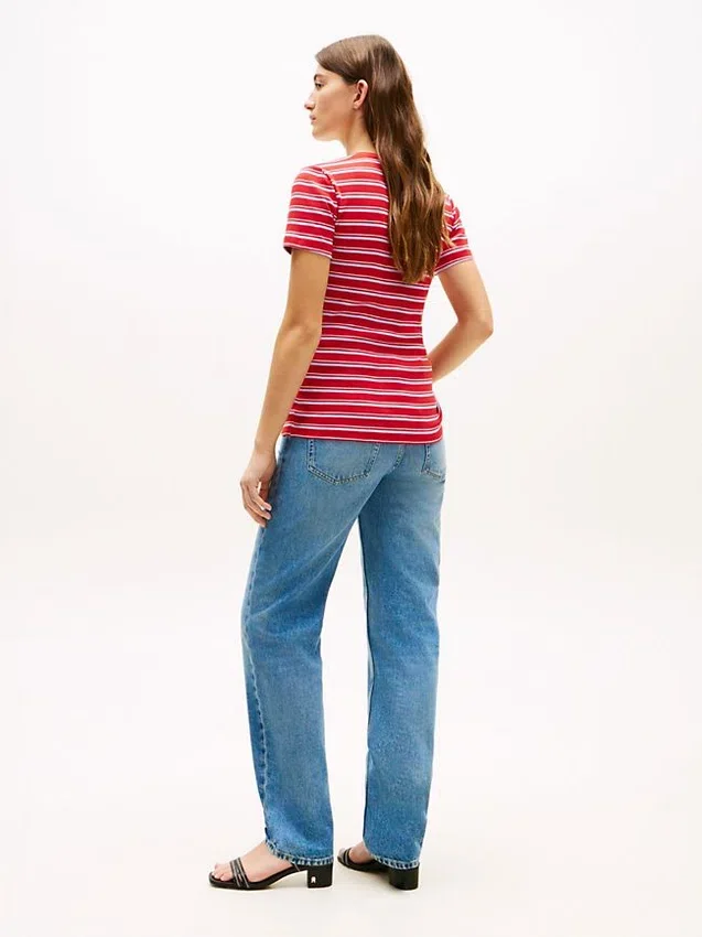 Camisola Favorita com Gola em V às Riscas Camisola Favorita com Gola em V às Riscas