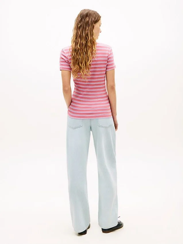 Camisola Favorita com Gola em V às Riscas Camisola Favorita com Gola em V às Riscas
