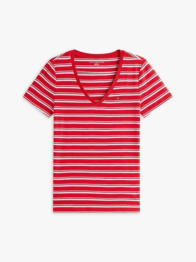 Camisola Favorita com Gola em V às Riscas Camisola Favorita com Gola em V às Riscas