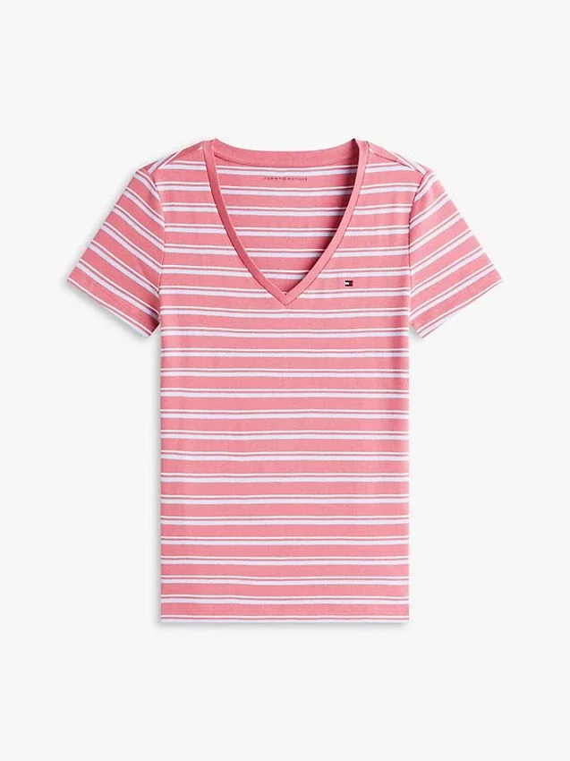 Camisola Favorita com Gola em V às Riscas Camisola Favorita com Gola em V às Riscas