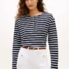 Camisola Henley em interlock de algodão com corte descontraído Camisola Henley em interlock de algodão com corte descontraído