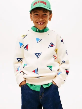 Camisola infantil com padrão de bandeiras de vela