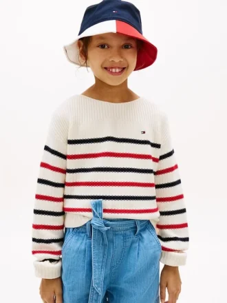 Camisola infantil com riscas náuticas