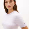 Camisola leve de calções de manga curta às riscas Camisola leve de calções de manga curta às riscas