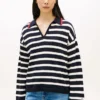 Camisola Polo com Risca Bretã em Ponto de Malha Camisola Polo com Risca Bretã em Ponto de Malha