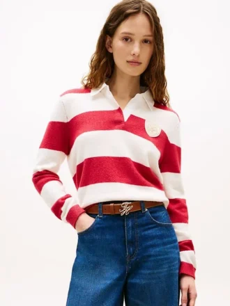 Camisola Polo com Risca de Rugby