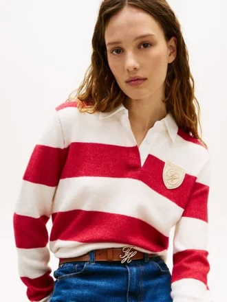 Camisola Polo com Risca de Rugby