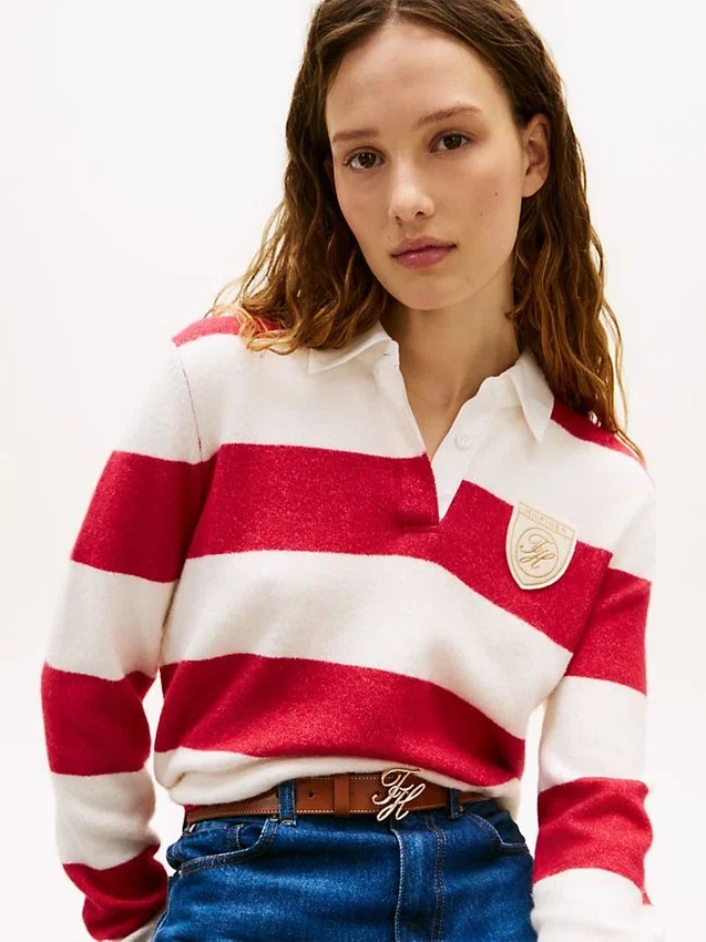 Camisola Polo com Risca de Rugby Camisola Polo com Risca de Rugby