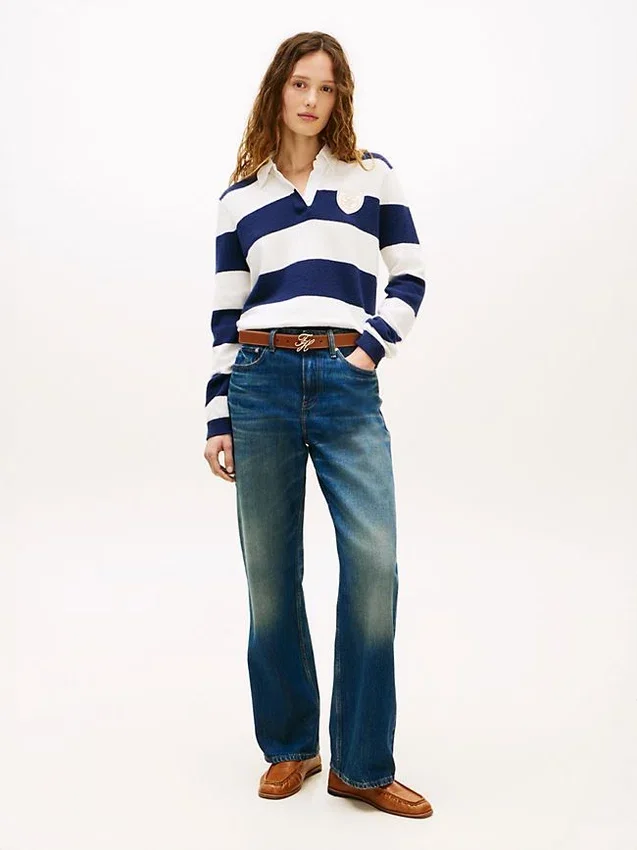 Camisola Polo com Risca de Rugby Camisola Polo com Risca de Rugby