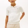 Camisola polo de malha aberta para criança Camisola polo de malha aberta para criança