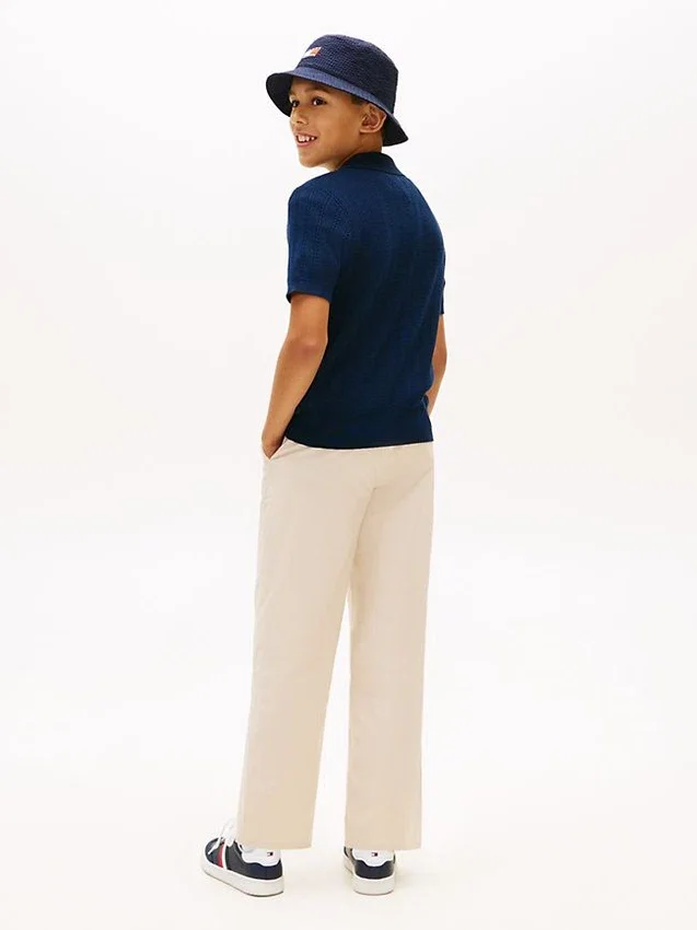 Camisola polo de malha aberta para criança Camisola polo de malha aberta para criança