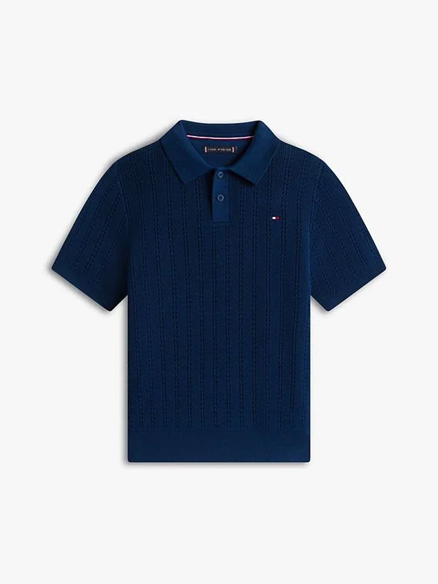 Camisola polo de malha aberta para criança Camisola polo de malha aberta para criança