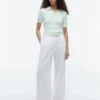 Camisola Polo de Malha com Tranças Listradas Camisola Polo de Malha com Tranças Listradas