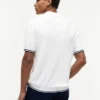 Camisola polo de malha trançada de manga curta Camisola polo de malha trançada de manga curta