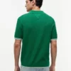 Camisola polo de malha trançada de manga curta Camisola polo de malha trançada de manga curta