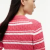 Camisola Polo de Malha Trançada às Riscas Camisola Polo de Malha Trançada às Riscas