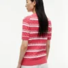 Camisola Polo de Malha Trançada às Riscas Camisola Polo de Malha Trançada às Riscas