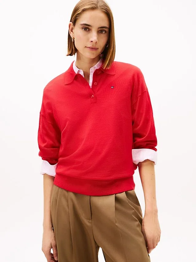 Camisola Polo em Mistura de Lã e Seda Camisola Polo em Mistura de Lã e Seda