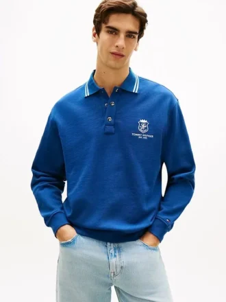 Camisola Polo Rugby com Emblema Monograma