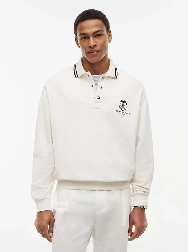 Camisola Polo Rugby com Emblema Monograma Camisola Polo Rugby com Emblema Monograma