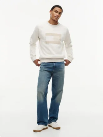 Camisola Raglan com logótipo da bandeira e interior escovado