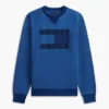 Camisola Raglan com logótipo de bandeira tingida a índigo Camisola Raglan com logótipo de bandeira tingida a índigo
