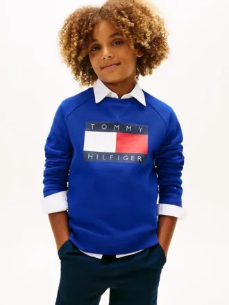 Camisola Raglan com logótipo Tommy Flag para criança