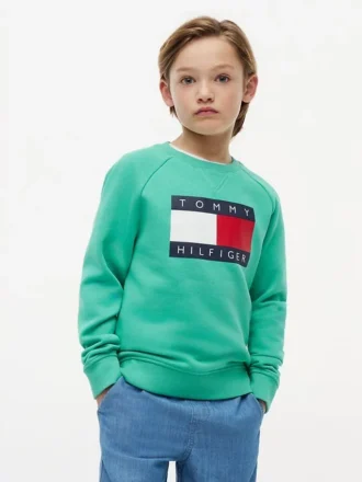Camisola Raglan com logótipo Tommy Flag para criança