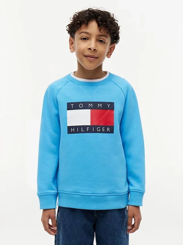 Camisola Raglan com logótipo Tommy Flag para criança Camisola Raglan com logótipo Tommy Flag para criança