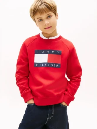 Camisola Raglan com logótipo Tommy Flag para criança