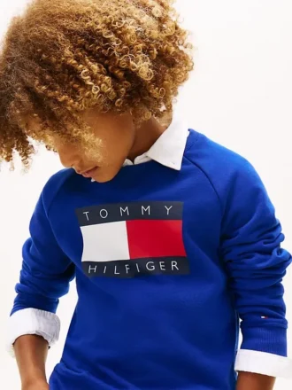 Camisola Raglan com logótipo Tommy Flag para criança