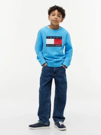 Camisola Raglan com logótipo Tommy Flag para criança