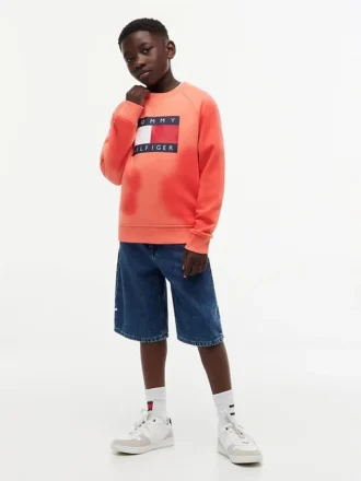Camisola Raglan com logótipo Tommy Flag para criança