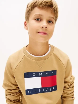 Camisola Raglan com logótipo Tommy Flag para criança