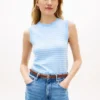 Camisola sem mangas com gola redonda Camisola sem mangas com gola redonda