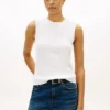 Camisola sem mangas com gola redonda Camisola sem mangas com gola redonda