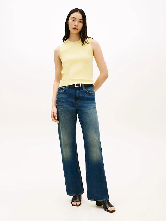 Camisola sem mangas com gola redonda Camisola sem mangas com gola redonda
