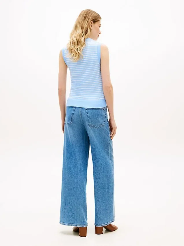 Camisola sem mangas com gola redonda Camisola sem mangas com gola redonda