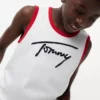 Camisola sem mangas com logótipo Tommy em letra cursiva para criança Camisola sem mangas com logótipo Tommy em letra cursiva para criança